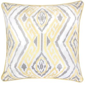 Jessie Ikat Embroidery Square Decorative Throw Pillow