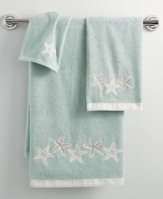Sequin Shells Beachy Cotton Bath Towels
