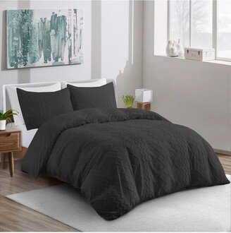 Clipped Jacquard Geometric Duvet Cover Set