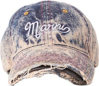 Logo Embroidered Distressed Baseball Cap
