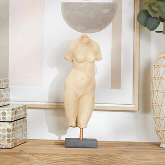 Studio 350 Cream Polystone Woman Sculpture