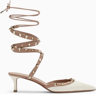 Slingback Rockstud ivory/pink