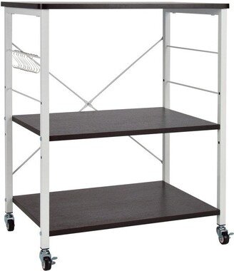 IGEMANINC 3-tier Large Storage Kitchen Helper, Oven Storage with Cart Adjustable shelf board, Kitchen Baker's Rack With Hooks