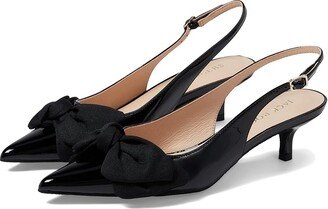 Debra Slingback Kitten Heel (Black Patent) High Heels