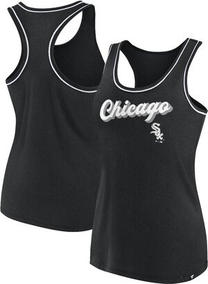 Women's Branded Black Chicago White Sox Wordmark Logo Racerback Tank Top