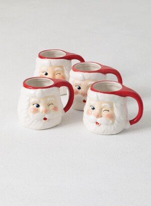 Sullivans Set of 4 Santa Christmas Mugs 4.5H Red