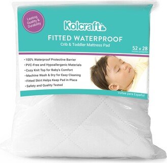 Fitted Waterproof Crib and Toddler Mattress Pad