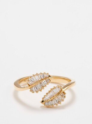 Palm Leaf Diamond & 18kt Gold Ring