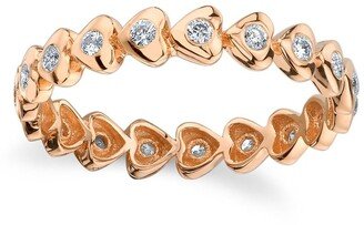 18kt rose gold diamond Heart Eternity ring