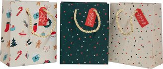 Design Design Totes Small Vertical Merry & Sweet Multi/White Set of 3