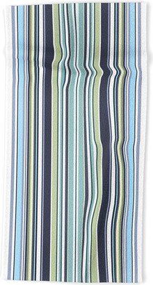 Sheila Wenzel-Ganny Lavender Mint Blue Stripes Beach Towel