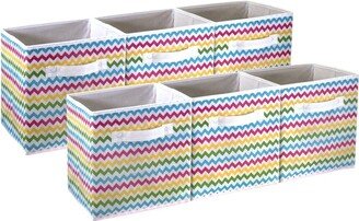 Chevron Multi-Colored Pattern Storage Bins - Set of 6