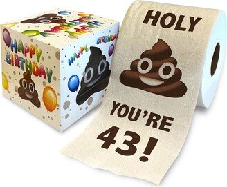 Printed Tp Holy Poop You're 43 Toilet Paper Gag Gift - Happy 43rd Birthday Funny For Best Prank, Bday 500 Sheets