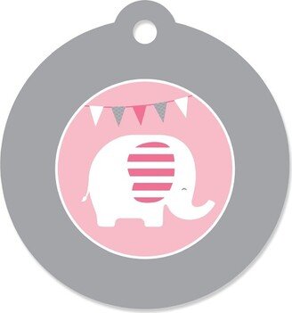 Big Dot of Happiness Pink Elephant - Girl Baby Shower or Birthday Party Favor Gift Tags (Set of 20)