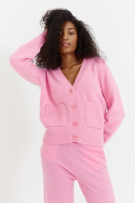 Chinti & Parker UK Pink-Lily Wool-Cashmere Cardigan