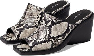 Santiago Wedge Sandal (White Snake) Women's Shoes