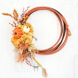 Fall Hydrangea Upcycled Lariat Rope Wreath