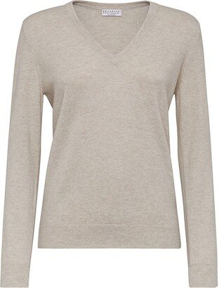 Cashmere Sweater With Monili