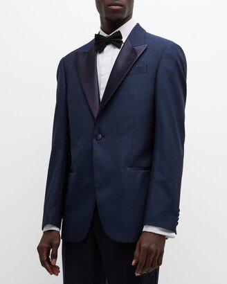 Men's Textured Wool-Blend Dinner Jacket