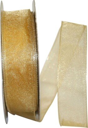 Gold Sheer Essence Wired Ribbon