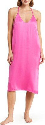 Halter Neck Washable Silk Nightgown