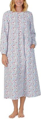 Lanz of Salzburg 50 Pin Tuck Gown (White Floral) Women's Pajama