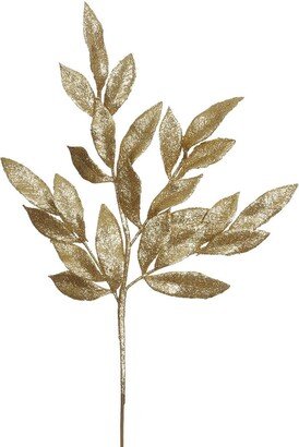 22-inch Gold Glitter Bay Leaf Spray