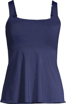 Plus Size Flutter Scoop Neck Tankini Top Comfort Adjustable Straps