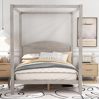 GEROJO Modern Canopy Platform Bed with Headboard