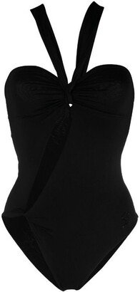 Halterneck Asymmetric Swimsuit