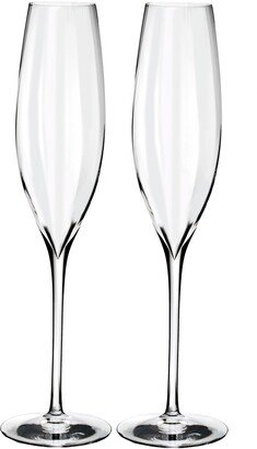 Elegance Optic Classic Set of 2 Lead Crystal Champagne Flutes