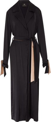 Mykaftan Trench Coat In Black