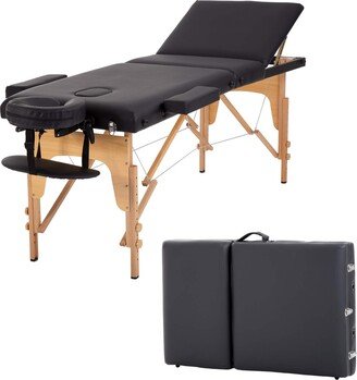 BestMassage Massage Table Portable Massage Tables 3 Fold Spa Bed 84 L 34 H Inch Height Adjustable Salon Bed Lightweight Spa Table with Carry Case