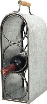 3-Bottle Wine Rack with Handle Tin Finish 15.5 - Drew DeRose