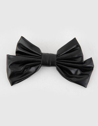Oversized Faux Leather Bow