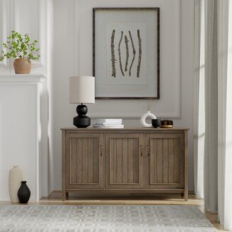 WYNDENHALL Rowan SOLID WOOD 60 inch Wide Contemporary Wide Storage Cabinet in Smoky Brown - 18