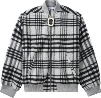 Checked Zipped Bomber Jacket