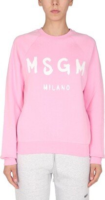 Logo Printed Ribbed Sweatshirt