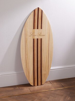 Logo-Print Striped Wooden Skimboard