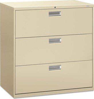 HON 600 Series 42-inch Wide 3-drawer Putty Lateral File Cabinet