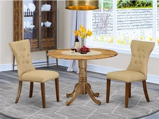 3-Pc Dining Set - a Kitchen Table and 2 Parsons Dining Chairs