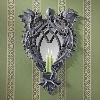 Double Trouble Gothic Dragon Mirrored Wall Sculpture