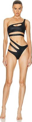 Lexxi Wetlook Swimsuit in Black