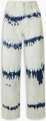 Tie-dyed high-rise wide-leg jeans