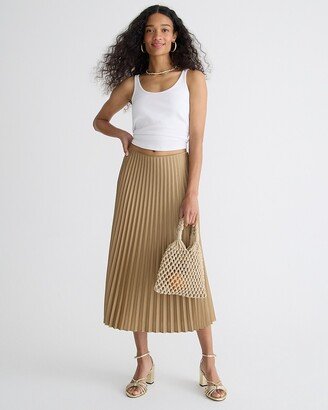 Pleated pull-on midi skirt