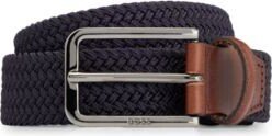 Woven belt with leather facings