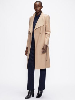 Rose Mid Length Wool Blend Wrap Coat