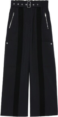 High-Waisted Wide-Leg Belted Trousers