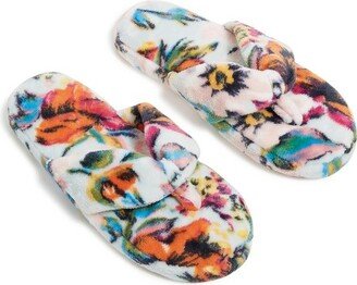 Women' Fleece Flip Flop Sea Air Floral, Medium