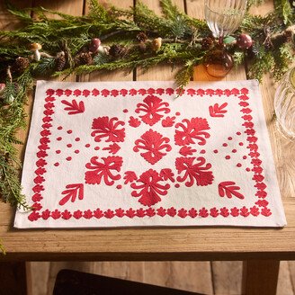 Damask Embroidered Cotton Placemat-AA